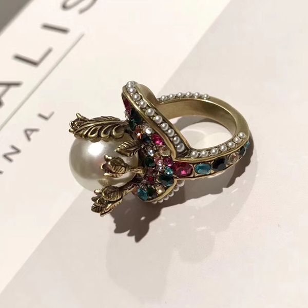 Brand Fashion Women Vintage Brass Rings Big Pearl Crystal Party Rings Vintage Big Colorful Crysta
Brand Fashion Women Vintage Brass Rings Big Pearl Crystal Party Rings Vintage Big Colorful Crysta