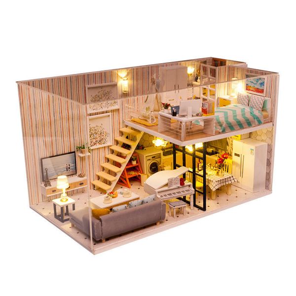 wooden puzzle assemble 3d miniaturas dollhouse kits toys diy doll house furnitures for children birthday gift houten y200414
wooden puzzle assemble 3d miniaturas dollhouse kits toys diy doll house furnitures for children birthday gift houten y200414