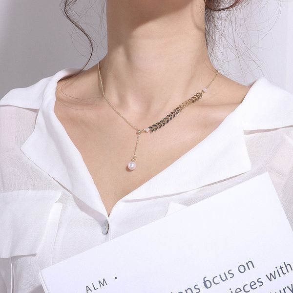 yun ruo rose gold color wheat ear pearl pendant necklace adjustable titanium steel woman jewelry gift never fade drop shipping, Silver
yun ruo rose gold color wheat ear pearl pendant necklace adjustable titanium steel woman jewelry gift never fade drop shipping, Silver