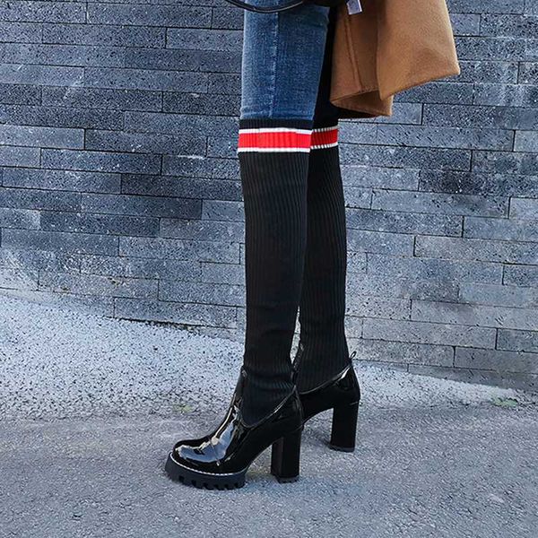 fashion lady boots women knitted knee high boots elastic slim autumn winter warm long thigh high shoes woman fashion shoes, Black
fashion lady boots women knitted knee high boots elastic slim autumn winter warm long thigh high shoes woman fashion shoes, Black