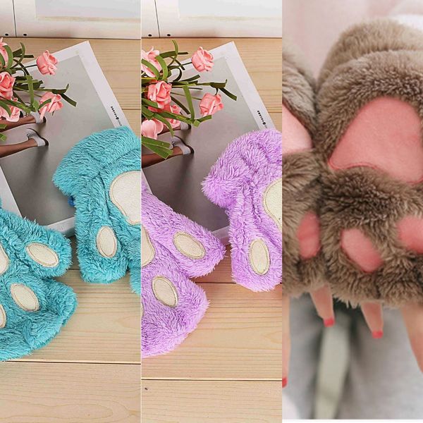 winter cute cartoon cat girl's open finger cat claw warm and warm gloves thickened fluff bear's paw half finger gloves
winter cute cartoon cat girl's open finger cat claw warm and warm gloves thickened fluff bear's paw half finger gloves