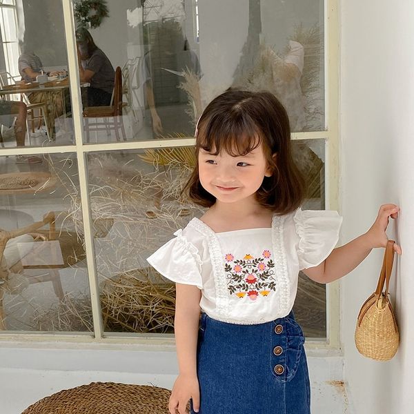 ambb girl baby square collar flower embroidery doll children temperament white short doll shirt embroidered shirt sleeve, White;black
ambb girl baby square collar flower embroidery doll children temperament white short doll shirt embroidered shirt sleeve, White;black