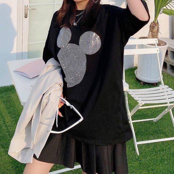 carving new drill head bling bling mouse wild loose large-sized thin drilling cartoon t-shirt, Black
carving new drill head bling bling mouse wild loose large-sized thin drilling cartoon t-shirt, Black