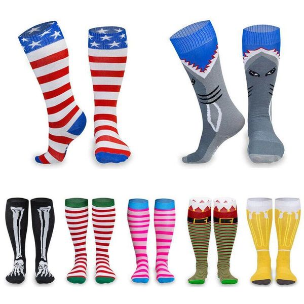 men women sports socks cartoon knee high sports compression stockings athletic running cycling stockings, Black
men women sports socks cartoon knee high sports compression stockings athletic running cycling stockings, Black