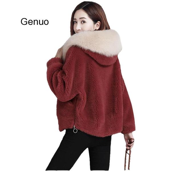 granule cashmere coat female short fur sheep shearing coats hooded lamb fur imitation collar winter jacket women's, Black
granule cashmere coat female short fur sheep shearing coats hooded lamb fur imitation collar winter jacket women's, Black
