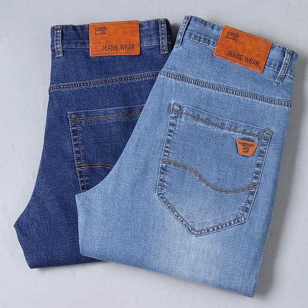 jeans men straight trousers male soft slim fit business denim designer casual biker pants pantalon hombre homme, Blue
jeans men straight trousers male soft slim fit business denim designer casual biker pants pantalon hombre homme, Blue