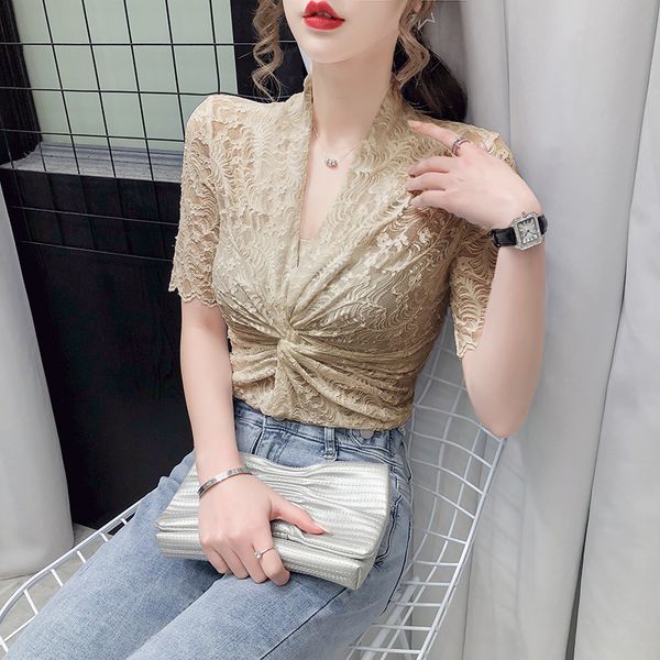 women dreses2020 summer new v-neck slim slimming short-sleeved lace shirt bottoming t-shirt all-match shirt womens fashion, White
women dreses2020 summer new v-neck slim slimming short-sleeved lace shirt bottoming t-shirt all-match shirt womens fashion, White