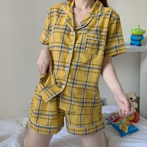 8henj 2020 plaid short sleeve nightgown suit korean loose ins home pajamas pajamaswear for women 2020 plaid short sleeve nightgown suit kore, Blue;red
8henj 2020 plaid short sleeve nightgown suit korean loose ins home pajamas pajamaswear for women 2020 plaid short sleeve nightgown suit kore, Blue;red
