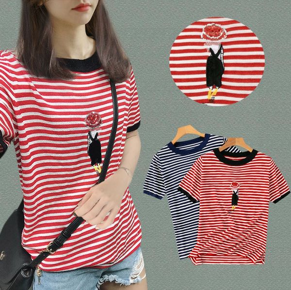 xbqvh childlike little girl poly bright silk 2020 korean style contrast color striped loose all-match short sleeve t- women's knitwear, White
xbqvh childlike little girl poly bright silk 2020 korean style contrast color striped loose all-match short sleeve t- women's knitwear, White