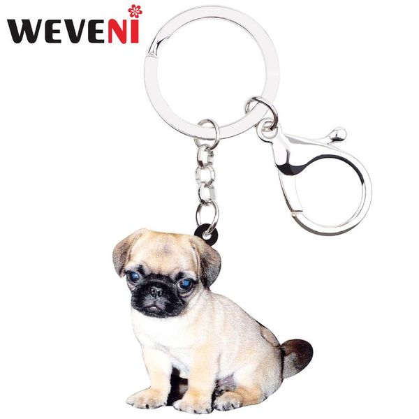 weveni acrylic pug dog key chains keychains holder cute animal jewelry for women girls pet lovers bag car charms accessories new, Silver 
weveni acrylic pug dog key chains keychains holder cute animal jewelry for women girls pet lovers bag car charms accessories new, Silver