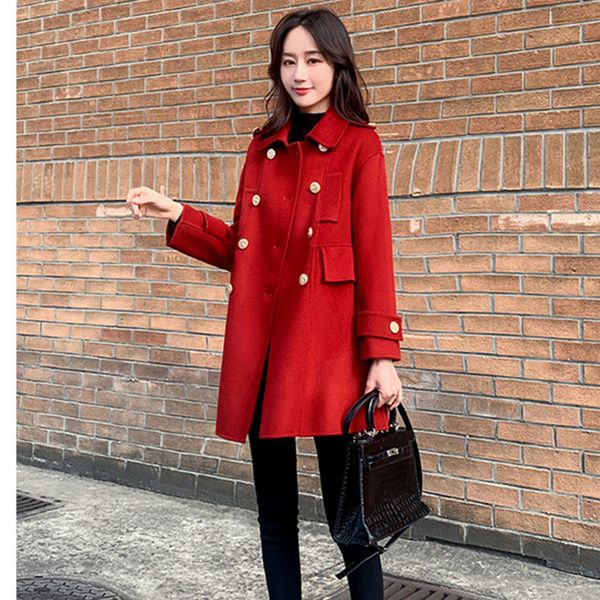 plus size wool coat women's long korean loose double breasted woolen coat female outerwear 2020 new spring autumn abrigo mujer, Black
plus size wool coat women's long korean loose double breasted woolen coat female outerwear 2020 new spring autumn abrigo mujer, Black