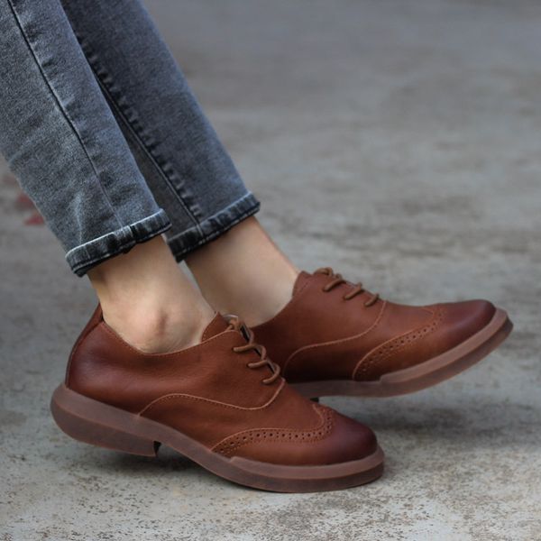 women's shoes lace up genuine leather ladies flat shoes casual women oxford spring autumn female footwear, Black
women's shoes lace up genuine leather ladies flat shoes casual women oxford spring autumn female footwear, Black