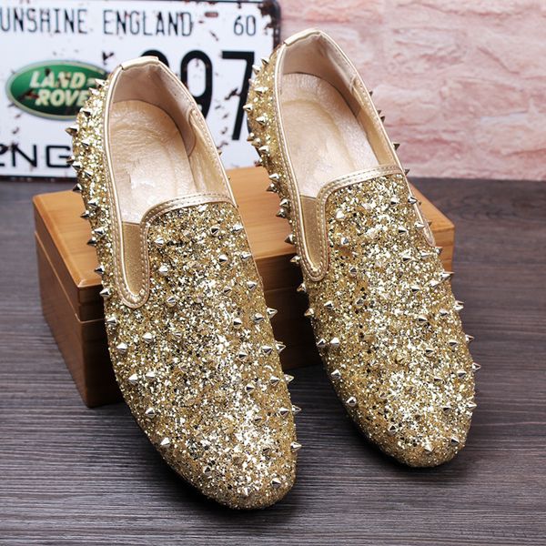style european and american men's shoes flat rivets gold sets of small shoes fashion oxford, Black
style european and american men's shoes flat rivets gold sets of small shoes fashion oxford, Black