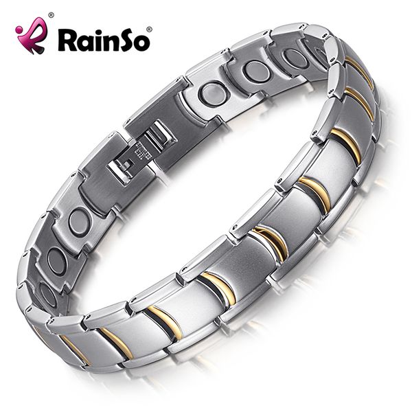 rainso new arrival magnet bracelets stainless steel gold color fashion men's bracelets & bangles, Black
rainso new arrival magnet bracelets stainless steel gold color fashion men's bracelets & bangles, Black