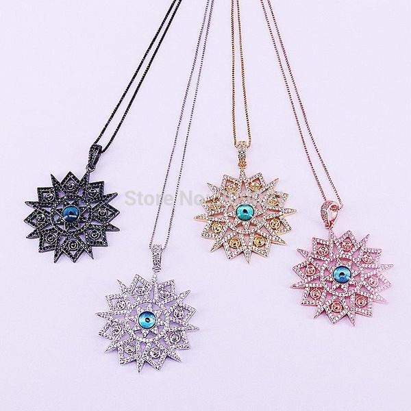 5pcs new design cz micro pave flower pendant necklace, cubic zirconia blue eye charms necklaces, Silver
5pcs new design cz micro pave flower pendant necklace, cubic zirconia blue eye charms necklaces, Silver