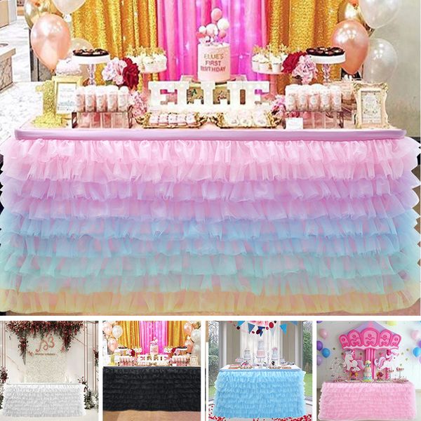 table skirt 1 pcs multi-layer irregular tulle pink blue festival tableware cover wedding party xmas birthday decoration
table skirt 1 pcs multi-layer irregular tulle pink blue festival tableware cover wedding party xmas birthday decoration
