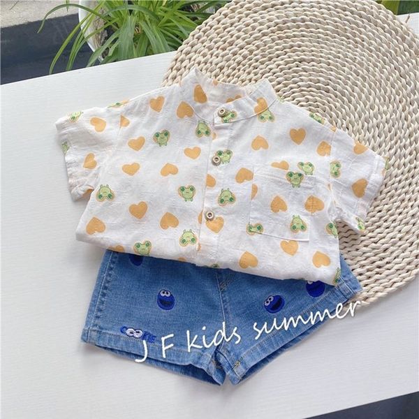 children's wear short-sleeved cartoon frog children's clothing t- shirt cute t-shirt all-match internet red cardigan for children, White;black
children's wear short-sleeved cartoon frog children's clothing t- shirt cute t-shirt all-match internet red cardigan for children, White;black