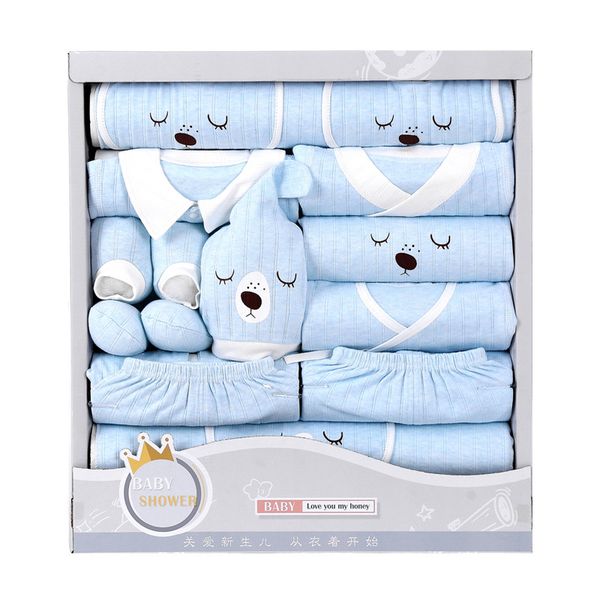 19 pieces newborn baby clothing set infant gift set 100% cotton toddler underwear suit for spring suit high quality, White
19 pieces newborn baby clothing set infant gift set 100% cotton toddler underwear suit for spring suit high quality, White