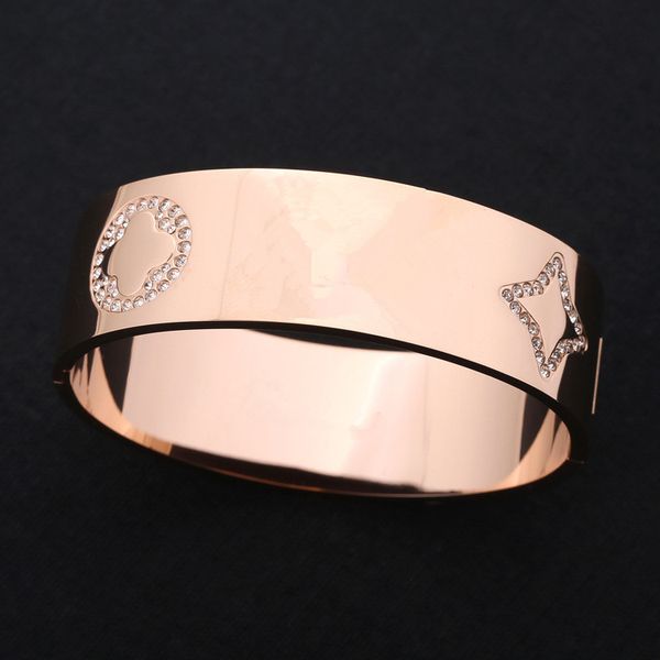 wholesale wide edition letter inlaid with diamond designer bracelets charm bracelet four leaf clover bracelet stainless steel jewelry, Black
wholesale wide edition letter inlaid with diamond designer bracelets charm bracelet four leaf clover bracelet stainless steel jewelry, Black