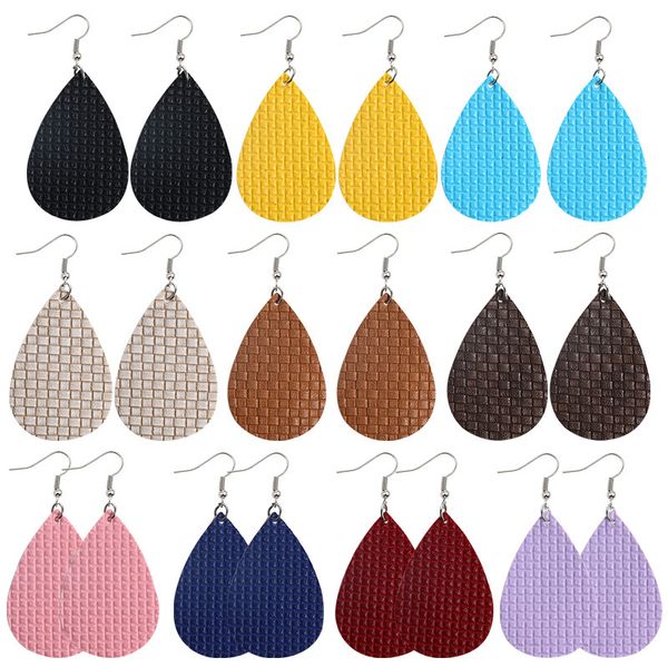 women waterdrop pu leather earrings printed woven lattice pattern double-sided leather charm pendant eardrop ear hook earring jewelry, Silver
women waterdrop pu leather earrings printed woven lattice pattern double-sided leather charm pendant eardrop ear hook earring jewelry, Silver