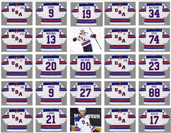2010 2014 usa olympic throwback hockey jersey 34 auston matthews #24 ryan callahan 20 ryan suter 9 zach parise 88 patrick kane 9 jack eichel, Black
2010 2014 usa olympic throwback hockey jersey 34 auston matthews #24 ryan callahan 20 ryan suter 9 zach parise 88 patrick kane 9 jack eichel, Black