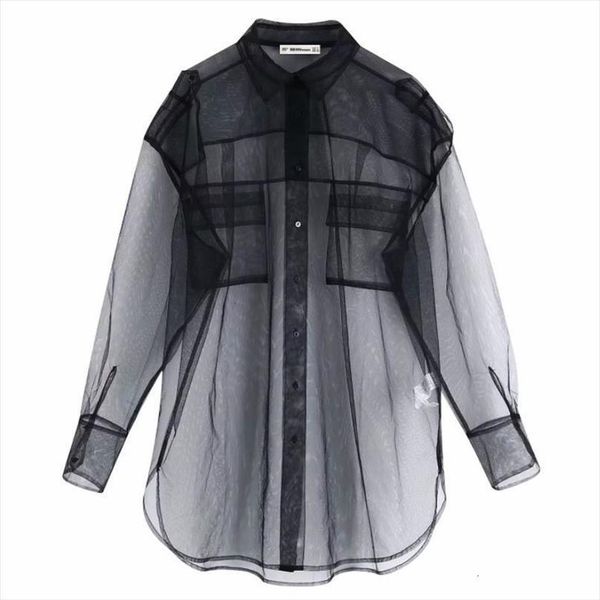 new women pocket decoration transparent black mesh blouse long sleeve casual lapel neck smock leisure chemise blusas ls6001, White
new women pocket decoration transparent black mesh blouse long sleeve casual lapel neck smock leisure chemise blusas ls6001, White