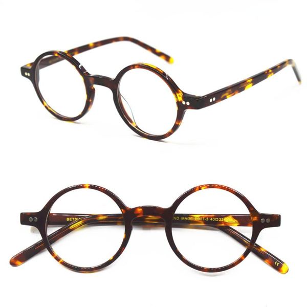 vintage small round tortoise full rim acetate eyeglass frames men women hand made b007, Black 
vintage small round tortoise full rim acetate eyeglass frames men women hand made b007, Black