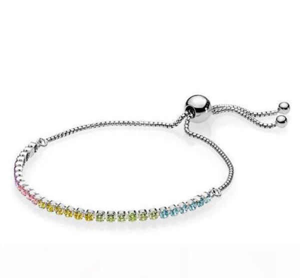 original 925 sterling silver bracelet rainbow tennis sparkling strand adjust bracelet bangle fit bead charm diy fashion jewelry, Golden;silver
original 925 sterling silver bracelet rainbow tennis sparkling strand adjust bracelet bangle fit bead charm diy fashion jewelry, Golden;silver