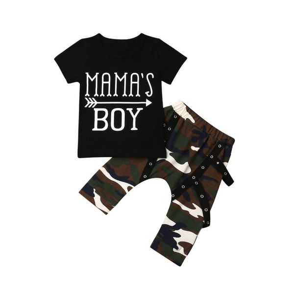toddler infant baby boy casual t-shirt camo pants harem outfits set clothes suit, White