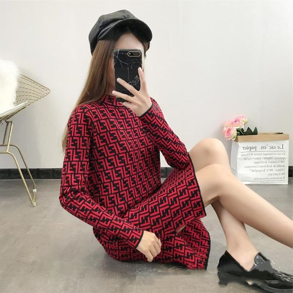 womens knitted dress europe-america classic split sweater ff letter luxury loose dress mid-length hedging base buttocks dress, Black;gray
womens knitted dress europe-america classic split sweater ff letter luxury loose dress mid-length hedging base buttocks dress, Black;gray