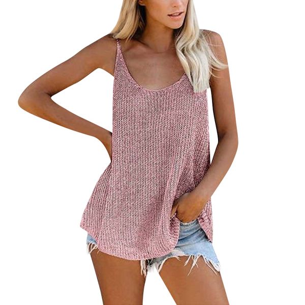 women's vest s summer female round neck solid color sleeveless knitted suspenders vest, White
women's vest s summer female round neck solid color sleeveless knitted suspenders vest, White