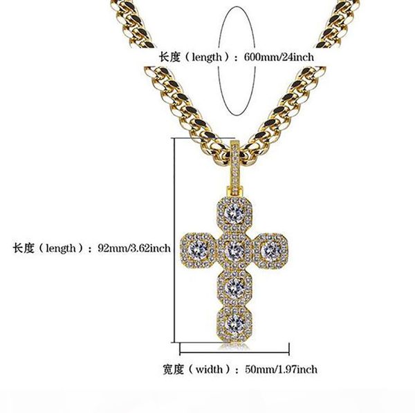 92mm large size iced out cross pendant necklace bling micro pave cubic zirconia simulated diamonds 10mm 18inch cuban chain retro style, Silver
92mm large size iced out cross pendant necklace bling micro pave cubic zirconia simulated diamonds 10mm 18inch cuban chain retro style, Silver