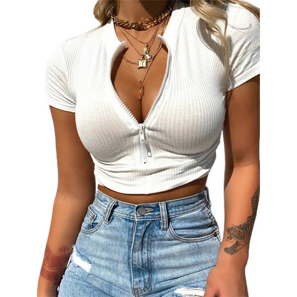 running jerseys women knit crop clubwear zip v neck short sleeve t-shirt tee blouse casual sport, Black;blue
running jerseys women knit crop clubwear zip v neck short sleeve t-shirt tee blouse casual sport, Black;blue