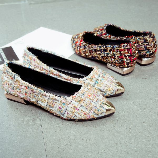 2020 new fashion women flats slip on flat gold pointed toe casual shoes plaid boat shoes metal heels female shallow hot, Black
2020 new fashion women flats slip on flat gold pointed toe casual shoes plaid boat shoes metal heels female shallow hot, Black