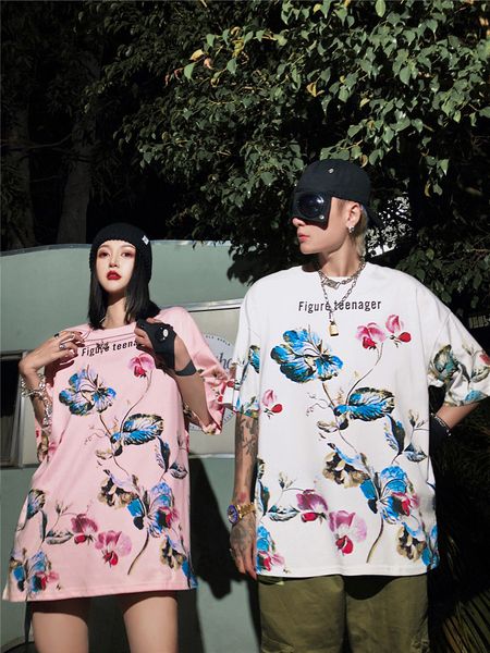 europe and america fashion summer ins fashion brand t-shirt men's fashion short sleeve loose personality flower pattern half sleeve hip, White;black
europe and america fashion summer ins fashion brand t-shirt men's fashion short sleeve loose personality flower pattern half sleeve hip, White;black