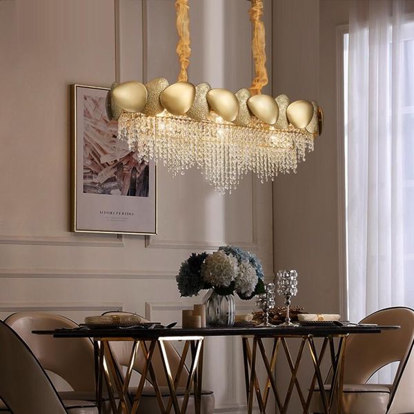 new arrival modern k9 crystal pendant light gold color chandeliers lamp luxurious hanging lustre for living room dining room restaurant 
new arrival modern k9 crystal pendant light gold color chandeliers lamp luxurious hanging lustre for living room dining room restaurant