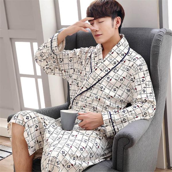 men's sleepwear 2021 bathrobe men real geometric robes v-neck 100% cotton knitted thick full sleeve nightwear bath robe, Black;brown
men's sleepwear 2021 bathrobe men real geometric robes v-neck 100% cotton knitted thick full sleeve nightwear bath robe, Black;brown