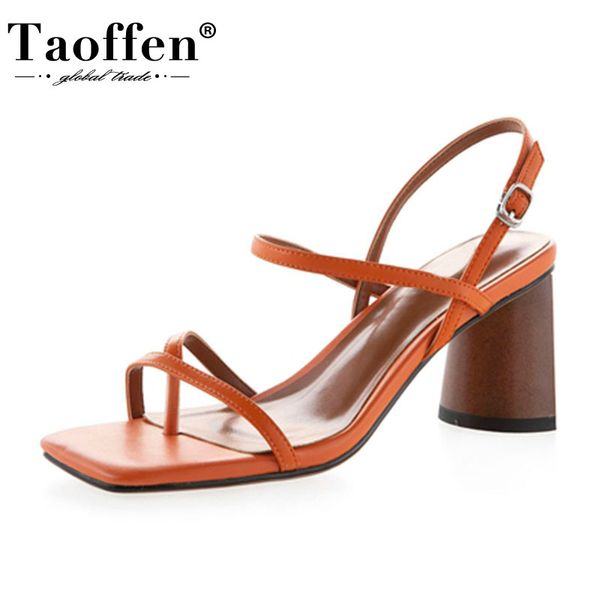 sandals taoffen women fashion metal buckle thick heels shoes square toe real leather solid summer footwear size 34-39, Black
sandals taoffen women fashion metal buckle thick heels shoes square toe real leather solid summer footwear size 34-39, Black