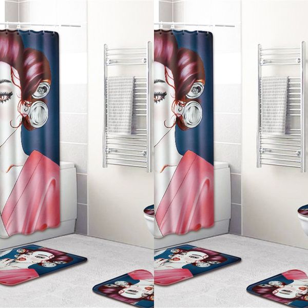 women's bathroom floor carpet shower curtain shower curtain toilet cover foot mat waterproof bath mat five-piece carpet
women's bathroom floor carpet shower curtain shower curtain toilet cover foot mat waterproof bath mat five-piece carpet