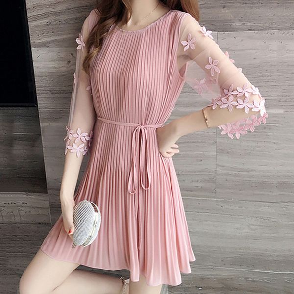 fashion sweet style female dresses summer short sleeve slim pink dress 2020 new women korean black elegant dress, Black;gray
fashion sweet style female dresses summer short sleeve slim pink dress 2020 new women korean black elegant dress, Black;gray