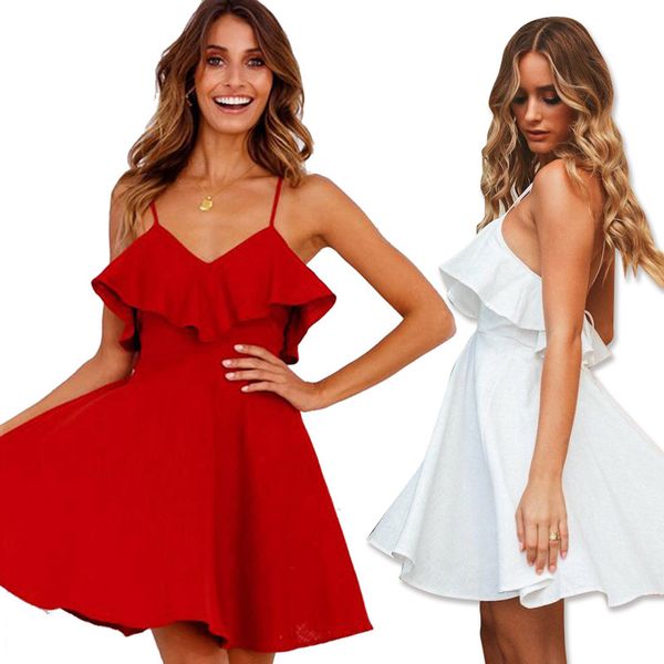 2020 sleeveless spaghetti strap red casual mini sundress summer women satin dress backless bandage v-neck beach dresses, Black;gray
2020 sleeveless spaghetti strap red casual mini sundress summer women satin dress backless bandage v-neck beach dresses, Black;gray