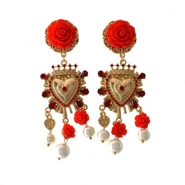 new fashion gold color rhinestones earrings for women heart-shaped red rose flower drop earrings valentine's day gift, Silver
new fashion gold color rhinestones earrings for women heart-shaped red rose flower drop earrings valentine's day gift, Silver