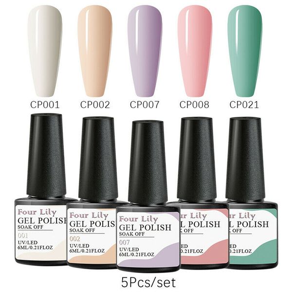 four lily gel polish set 5pcs hybrid varnish soak off uv gel led semi permanent all for manicure nail art polish kit, Red;pink
four lily gel polish set 5pcs hybrid varnish soak off uv gel led semi permanent all for manicure nail art polish kit, Red;pink