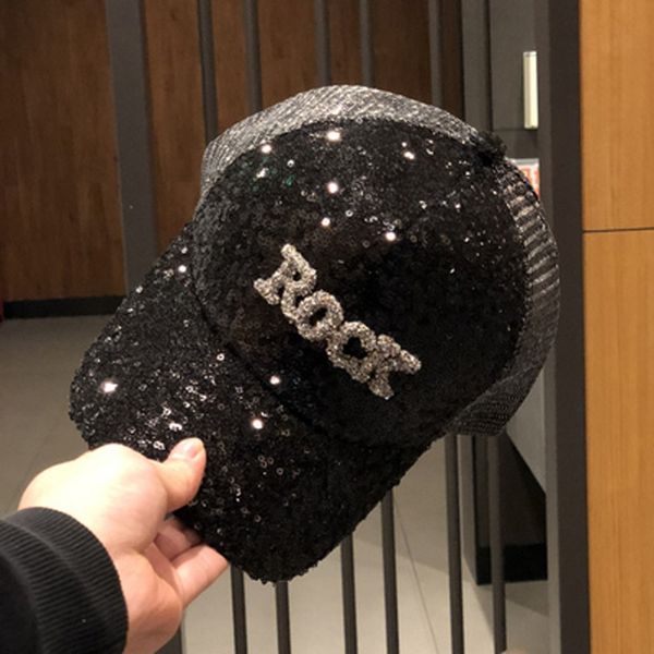 new hat female summer letter sequins korean baseball baseball cap fashion casual all-match breathable mesh cap, Blue;gray
new hat female summer letter sequins korean baseball baseball cap fashion casual all-match breathable mesh cap, Blue;gray