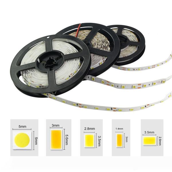 

LED Strip Lights 5050 3528 5630 3014 2835 SMD Warm White Red Green Blue RGB Flexible 5M Roll 300 Leds Ribbon Waterproof Non-waterproof