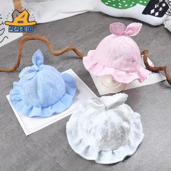 g1057 lace ear print floral basin wavy cap baby cap lace baby hat edge sun hat, Blue;gray
g1057 lace ear print floral basin wavy cap baby cap lace baby hat edge sun hat, Blue;gray