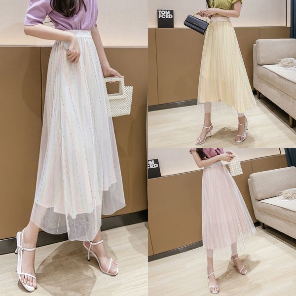 mesh skirt 2020 new summer pleated high waist a-shaped mid-length colorful sequins sequins gilded rainbow pleated skirt, Black
mesh skirt 2020 new summer pleated high waist a-shaped mid-length colorful sequins sequins gilded rainbow pleated skirt, Black