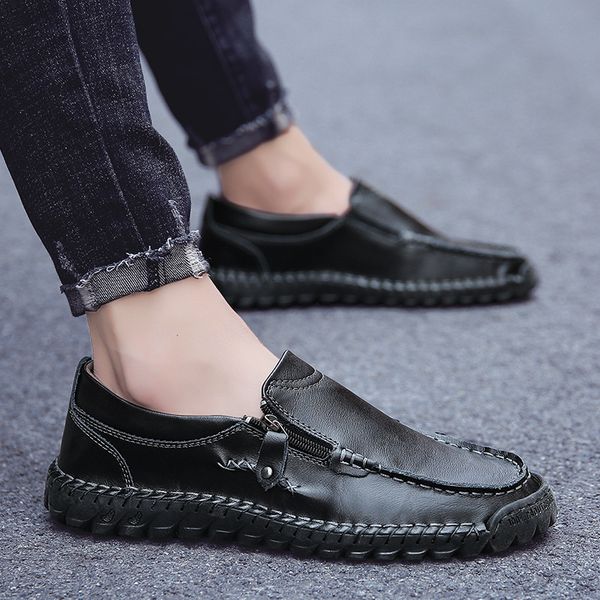 new mens comfortable casual outdoor shoes lightweight breathable genuine leather shoes walking men walking sneakers, Black
new mens comfortable casual outdoor shoes lightweight breathable genuine leather shoes walking men walking sneakers, Black