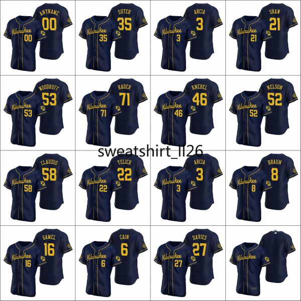 milwaukee brewers #22 christian yelich 16 ben gamel 3 orlando arcia men women youth custom navy authentic 2020 alternate jersey, Black
milwaukee brewers #22 christian yelich 16 ben gamel 3 orlando arcia men women youth custom navy authentic 2020 alternate jersey, Black