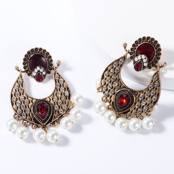 fashion style multi-layer alloy diamond rhinestone imitation pearl earring earrings women's court style sale, Golden
fashion style multi-layer alloy diamond rhinestone imitation pearl earring earrings women's court style sale, Golden